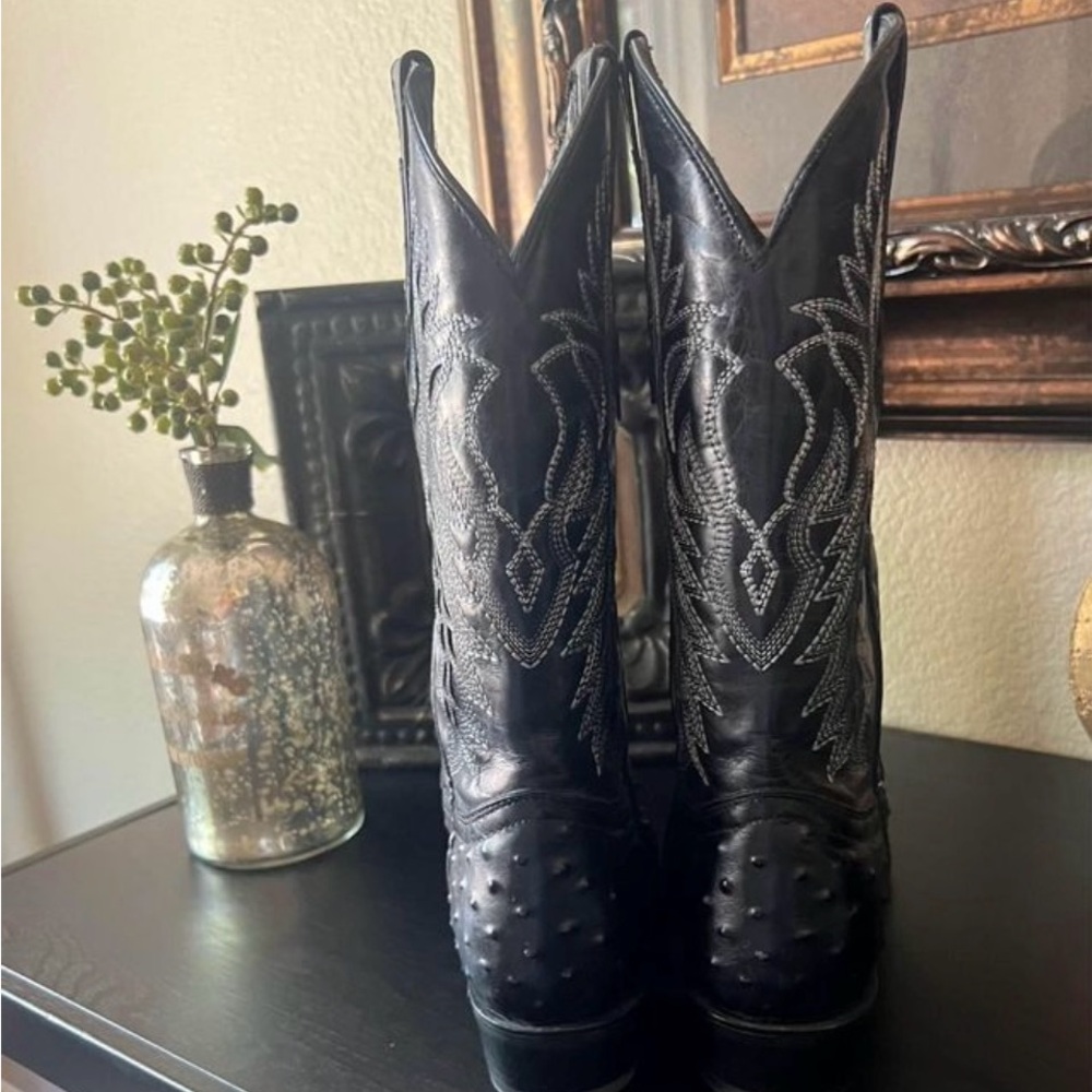 Men’s Durable genuine Ostrich Cowboy Boots